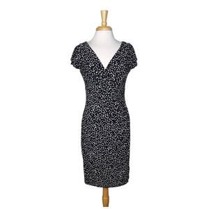 Lauren Ralph Lauren Polka Dot Print Sheath Dress Size 8